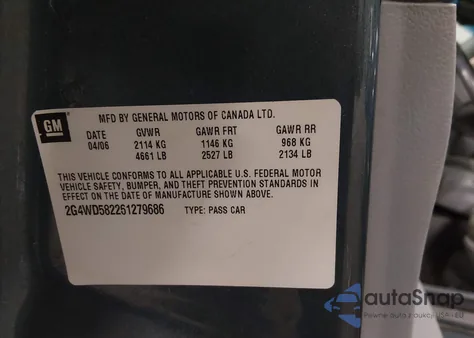 2006 Buick Lacrosse Cxl z USA, uszkodzony, nr VIN 2G4WD582261279686